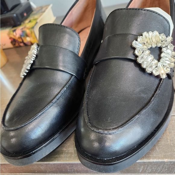 Gianni Bini jeweled black loafers - Picture 5 of 8